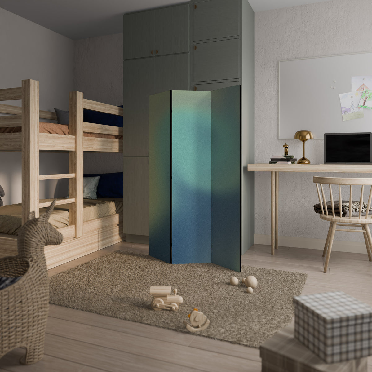 ETHEREAL SHADES UNVEILED Biombo de 3 paneles