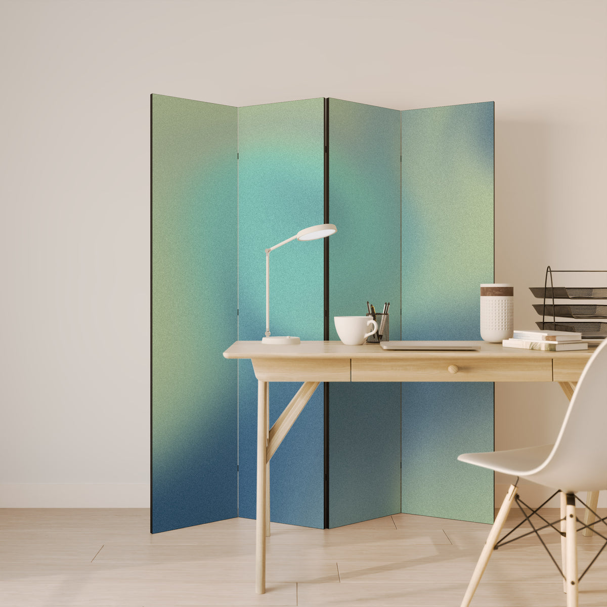 ETHEREAL SHADES UNVEILED Biombo de 4 paneles