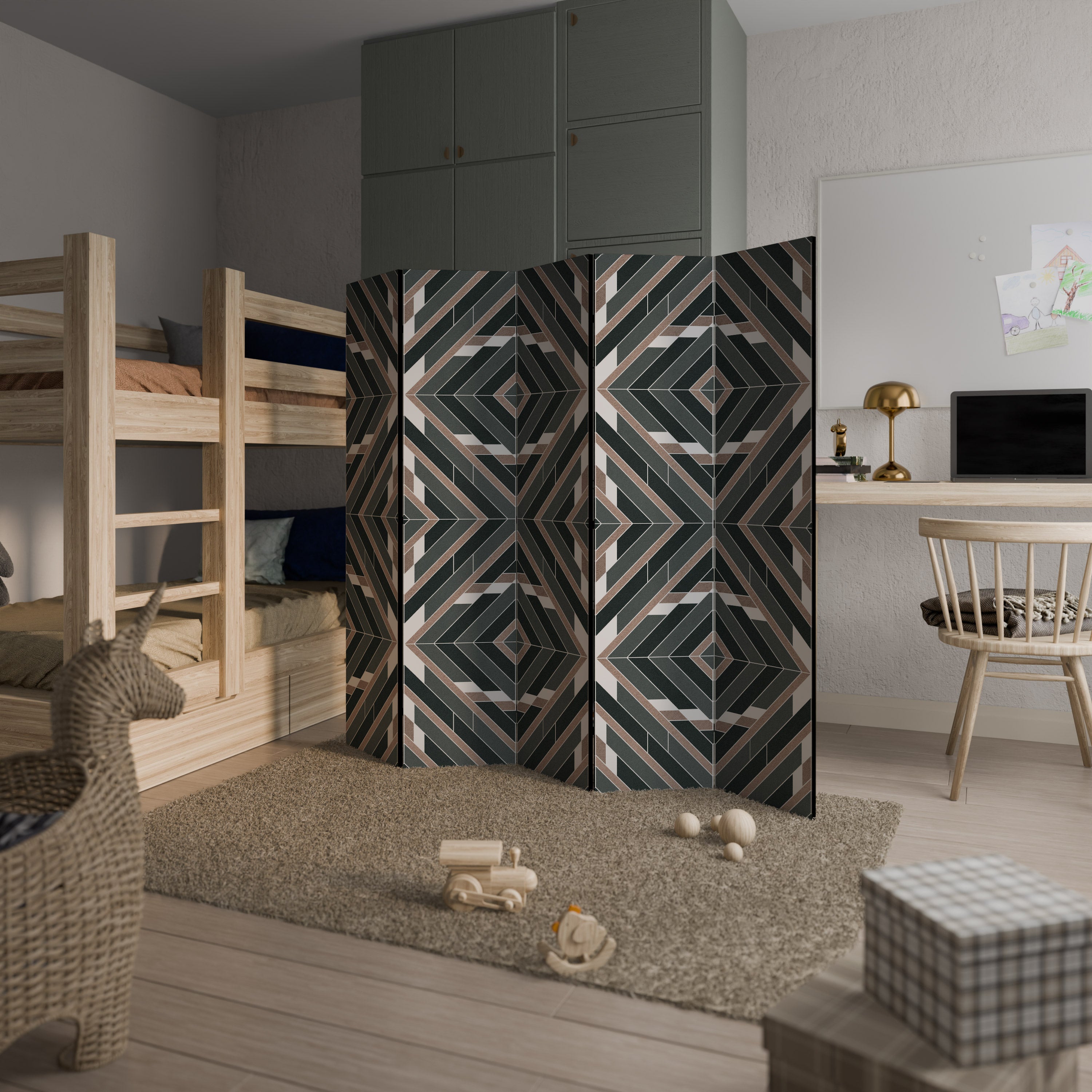DIMENSION DELIGHTS Biombo decorativo de 5 paneles