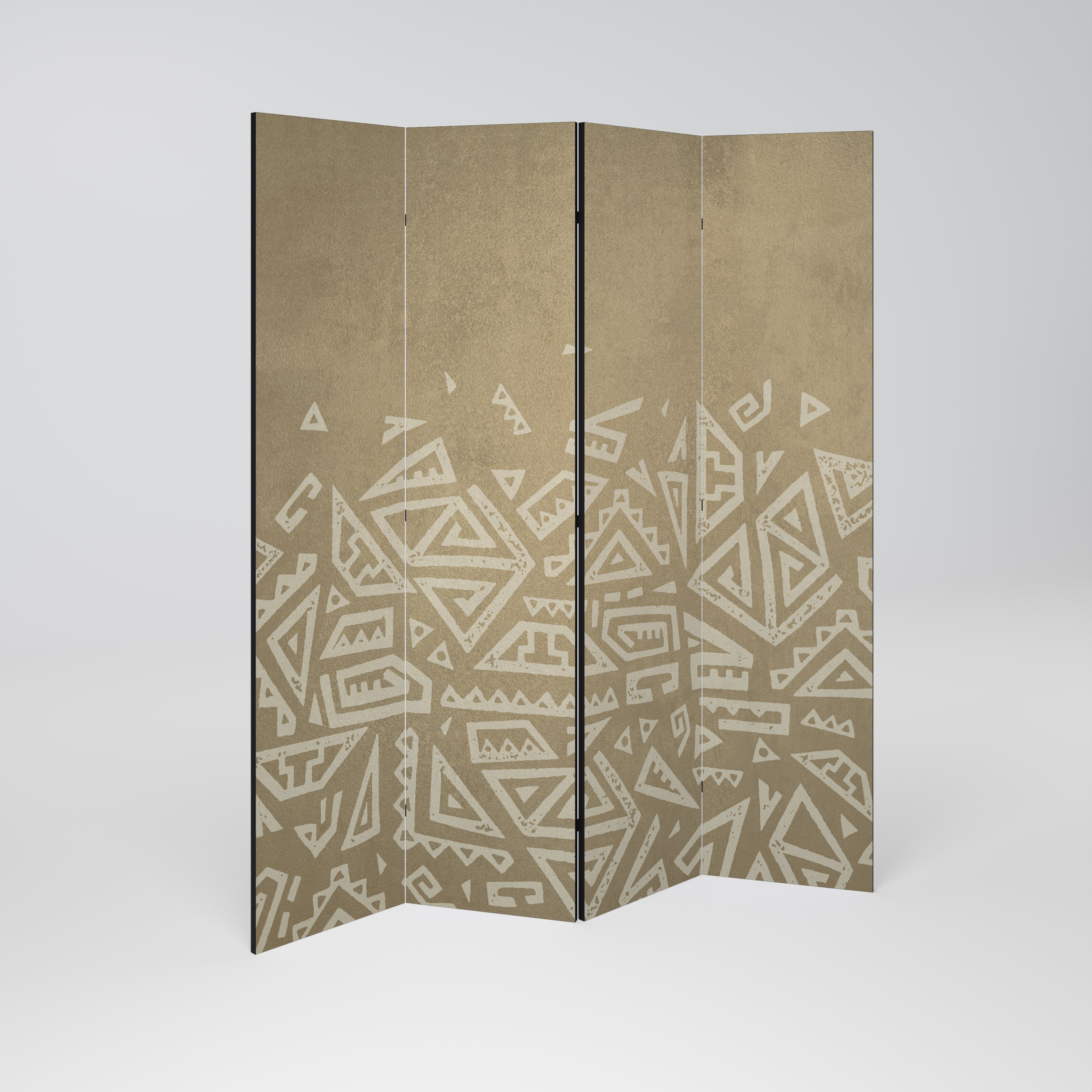 DIVISOR DE AMBIENTES DECORATIVO DE 4 PANELES CON CAPAS CULTURALES
