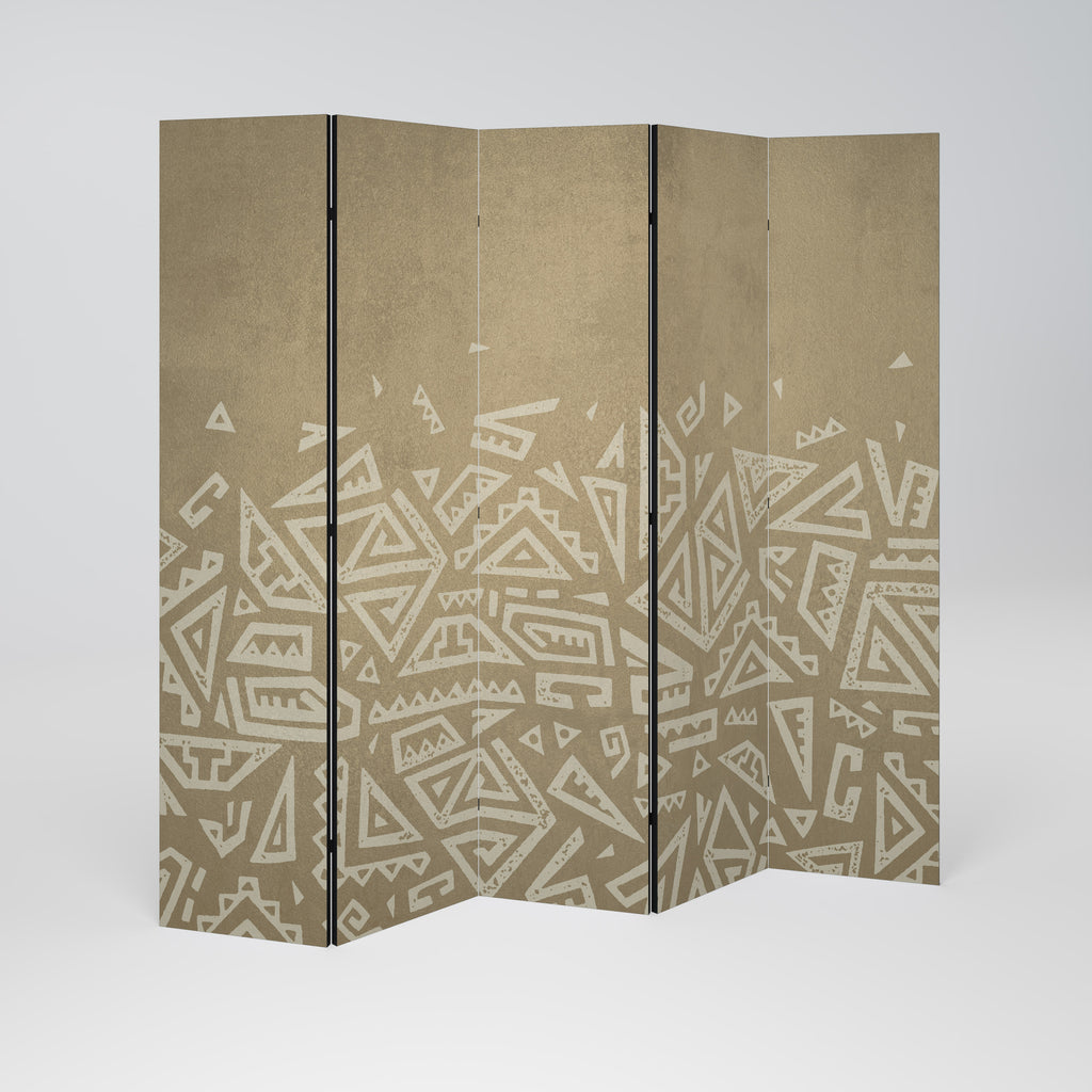 DIVISOR DE AMBIENTES DECORATIVO DE 5 PANELES CON CAPAS CULTURALES
