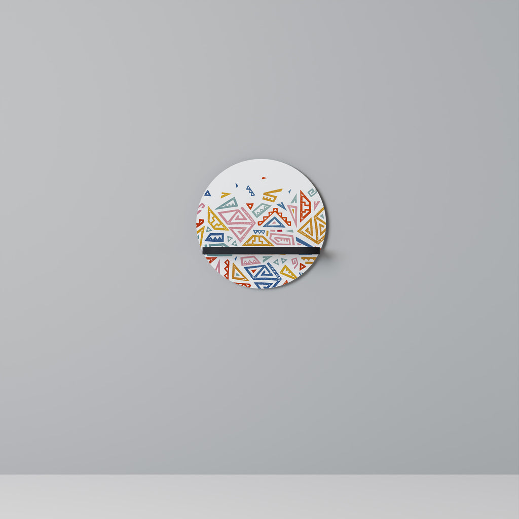 ANGULAR FEELING Round Art Shelf In Black Finish