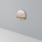 ANGULAR FEELING Estante Redondo Decorativo en Efecto Roble