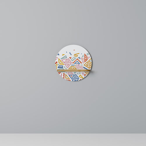 ANGULAR FEELING Estante Redondo Decorativo en Efecto Roble