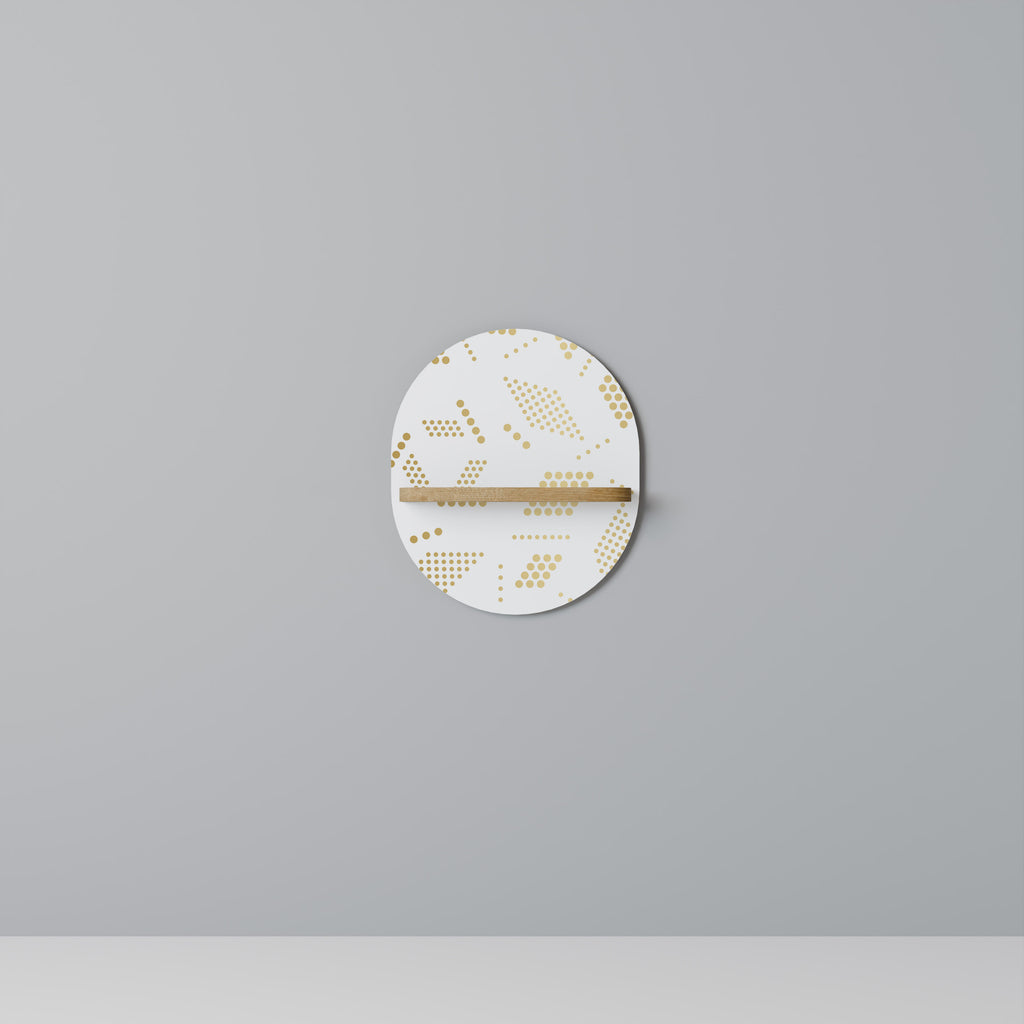 SPOTTED DAZE Oval Art Shelf In Oak Effect