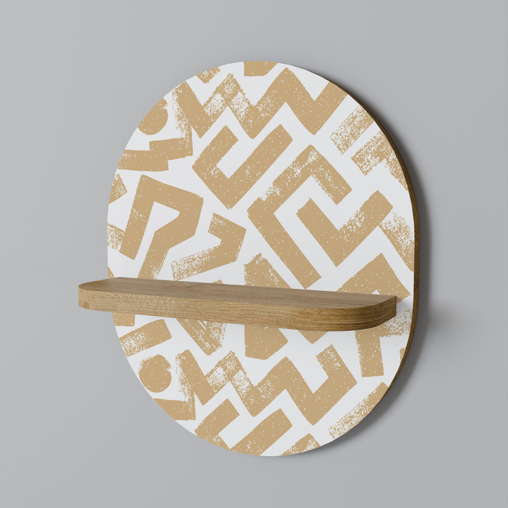 CLUSTER CRAFTS Oval Art Shelf In Oak Effect