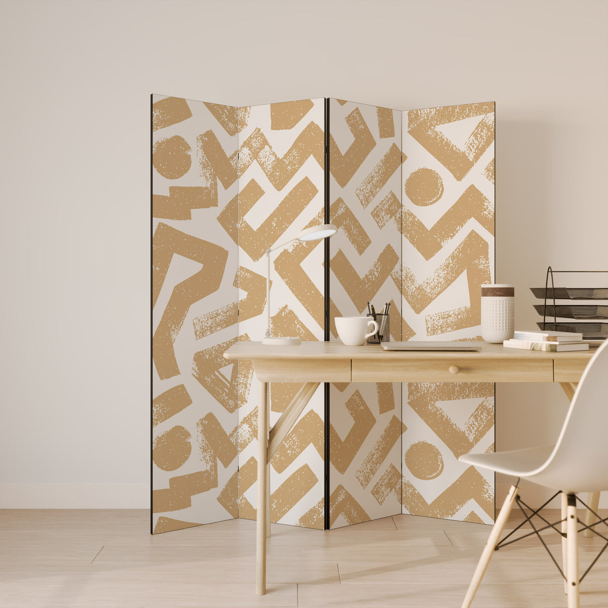 CLUSTER CRAFTS Biombo de 4 paneles