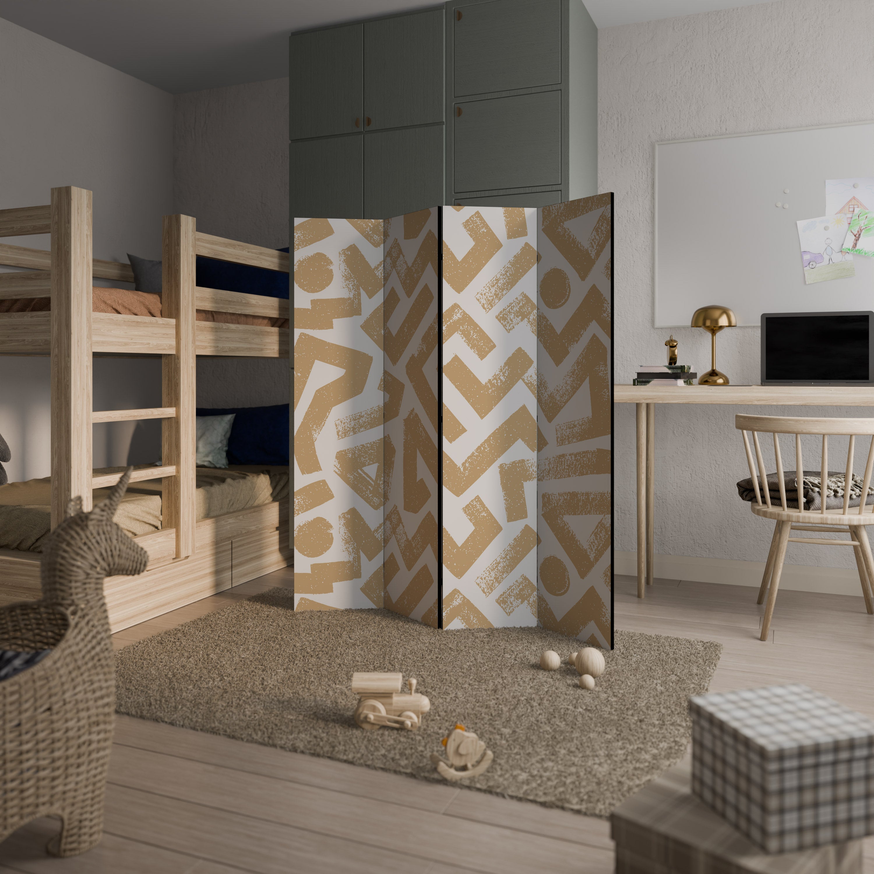 Divisor de ambientes decorativo de 4 paneles CLUSTER CRAFTS