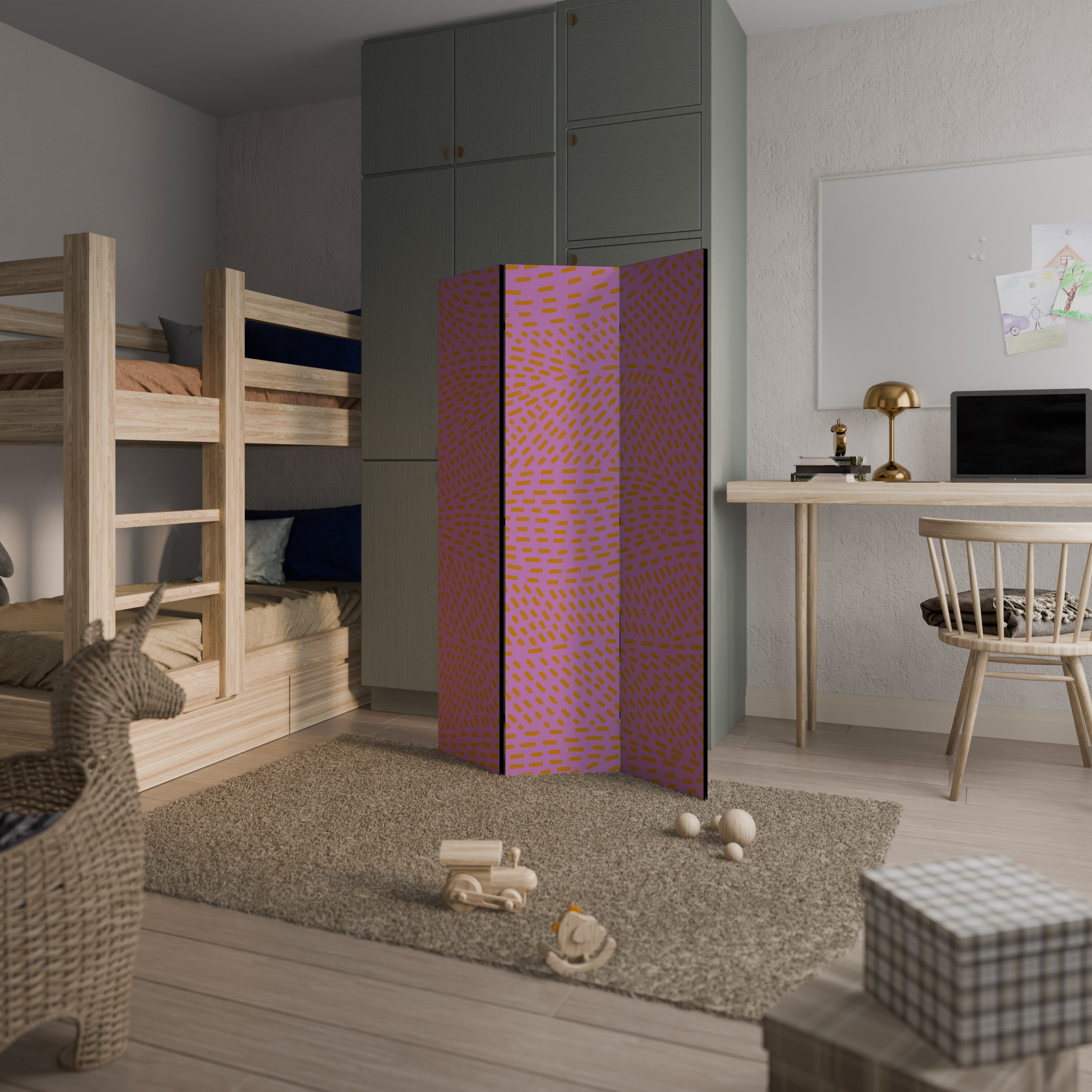 Biombo decorativo de 3 paneles AZALEA SHREDS