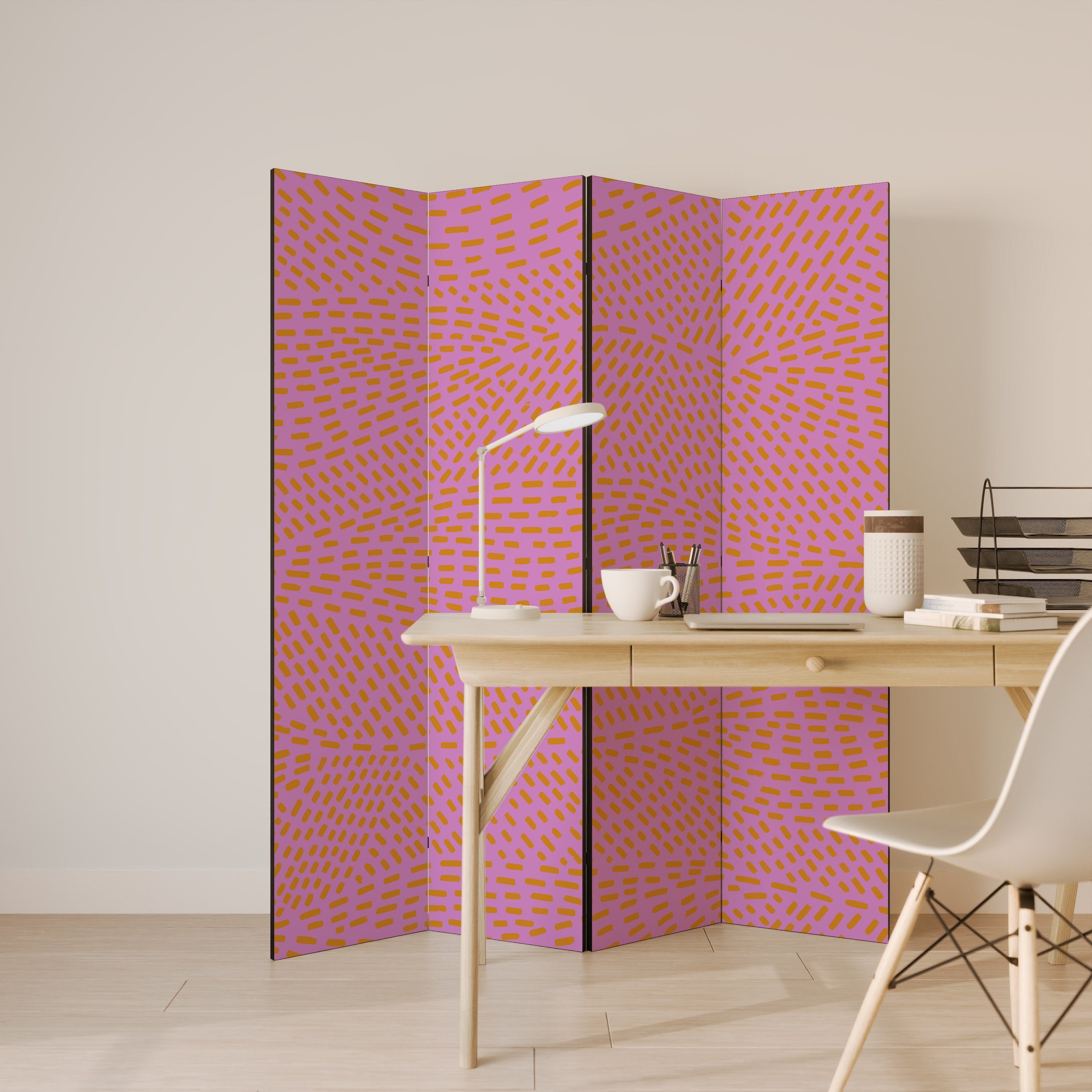Biombo decorativo de 4 paneles AZALEA SHREDS
