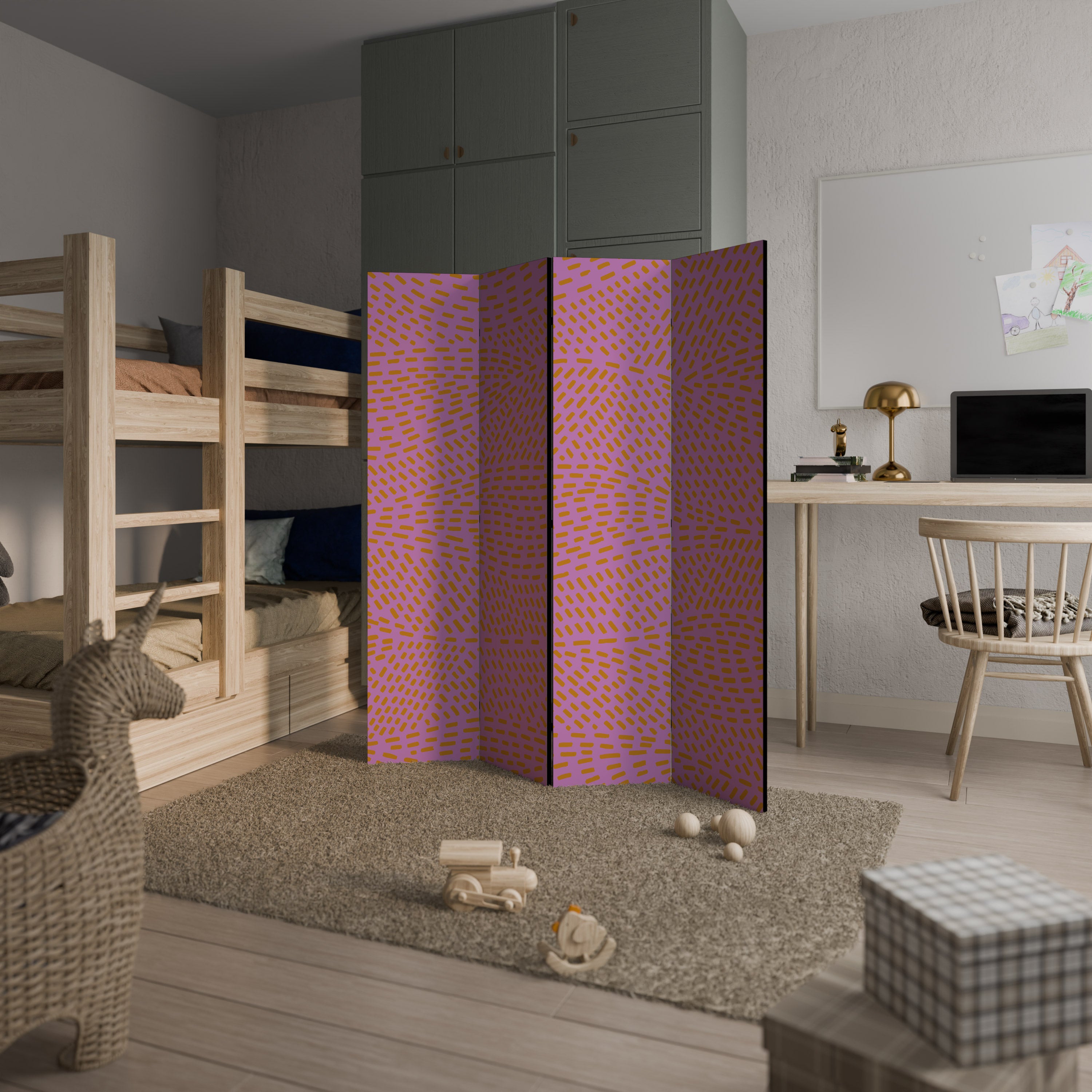 Biombo decorativo de 4 paneles AZALEA SHREDS