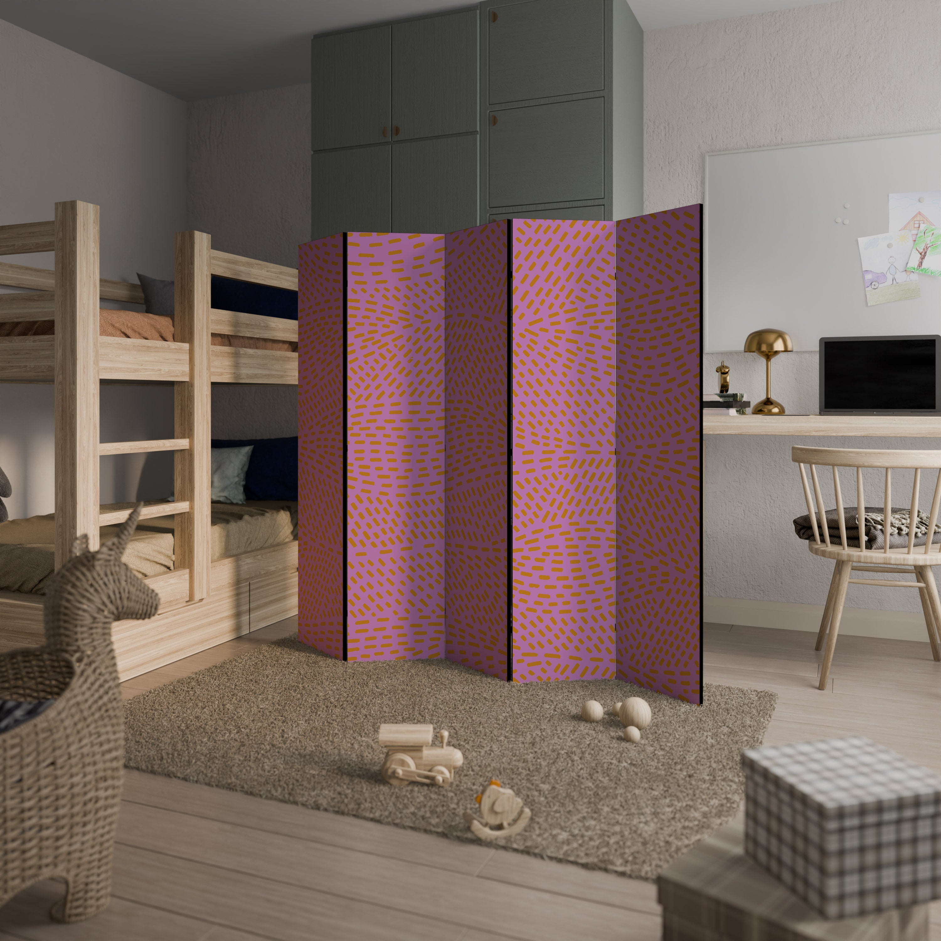 Biombo decorativo de 5 paneles AZALEA SHREDS