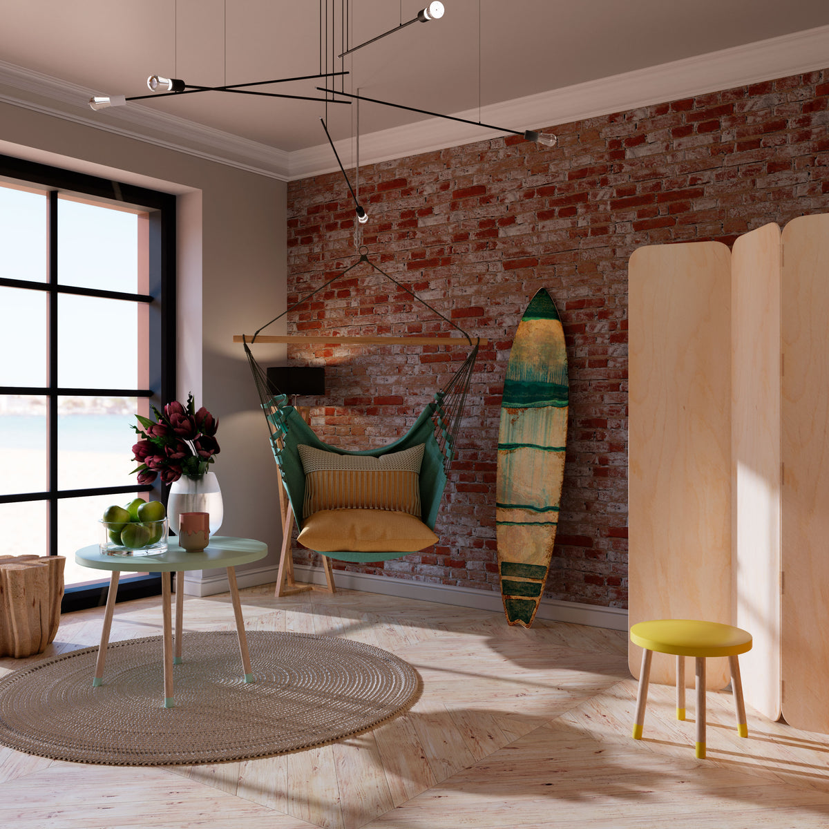 EMERALD MELANCHOLY Panel decorativo de tabla de surf