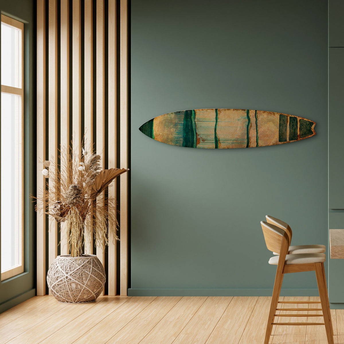 EMERALD MELANCHOLY Panel decorativo de tabla de surf