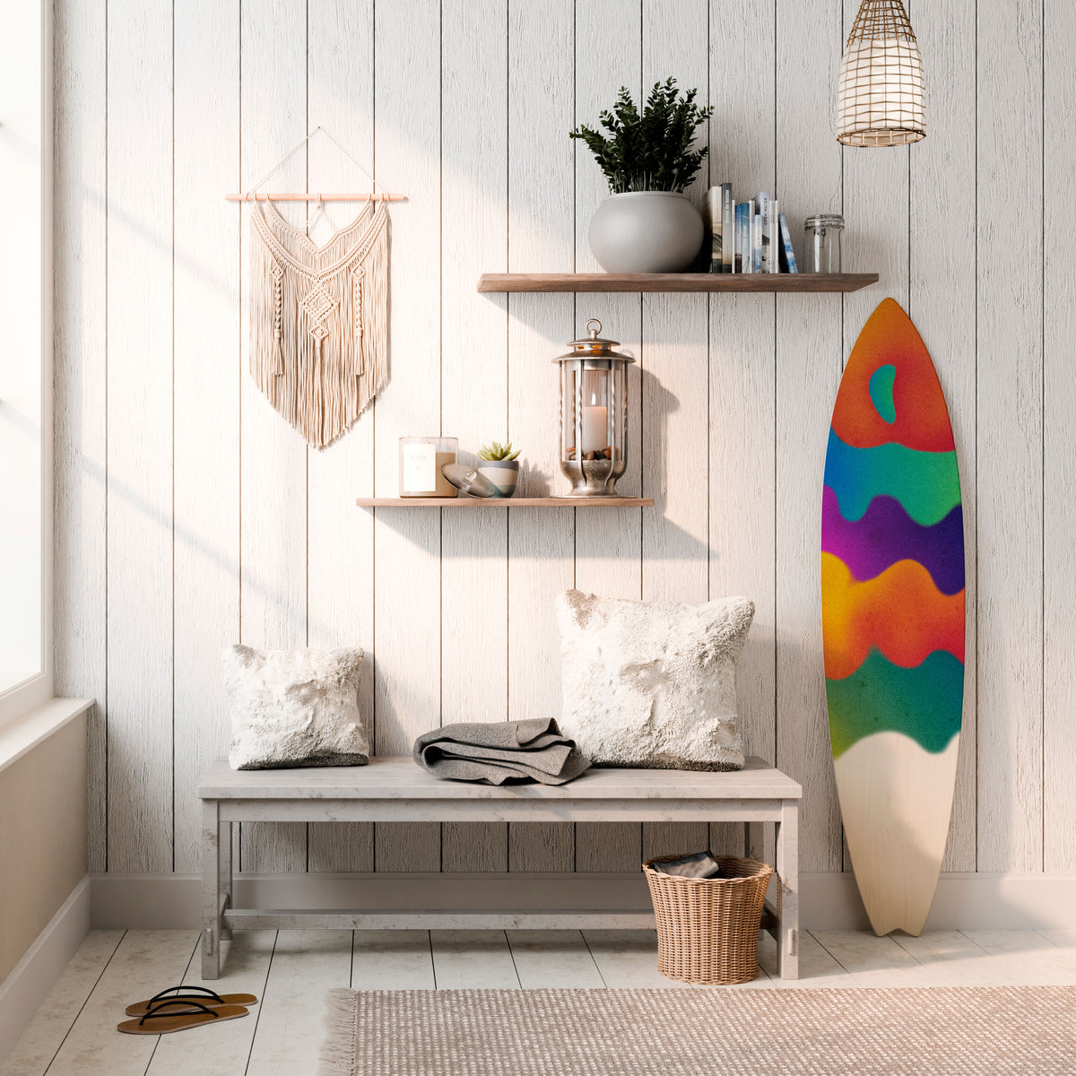 BRIGHT ESSENCE Panel decorativo de tabla de surf