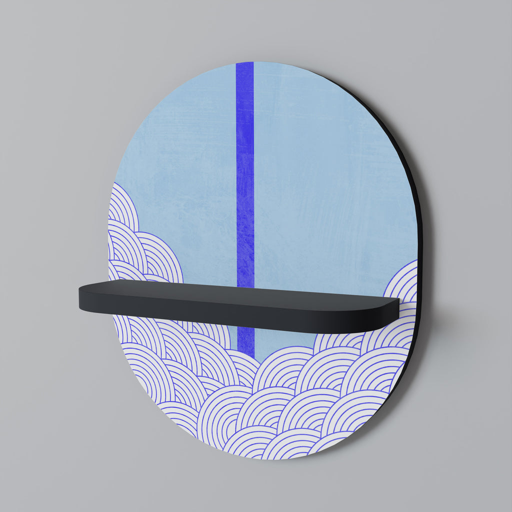 Estantería de arte ovalada TIDAL STRIPE con acabado negro