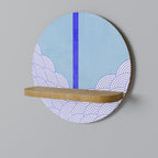 TIDAL STRIPE Estante Redondo Decorativo en Efecto Roble