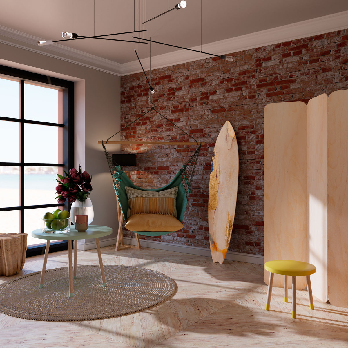 ELEMENTAL SURFACE STORY Panel decorativo de tabla de surf