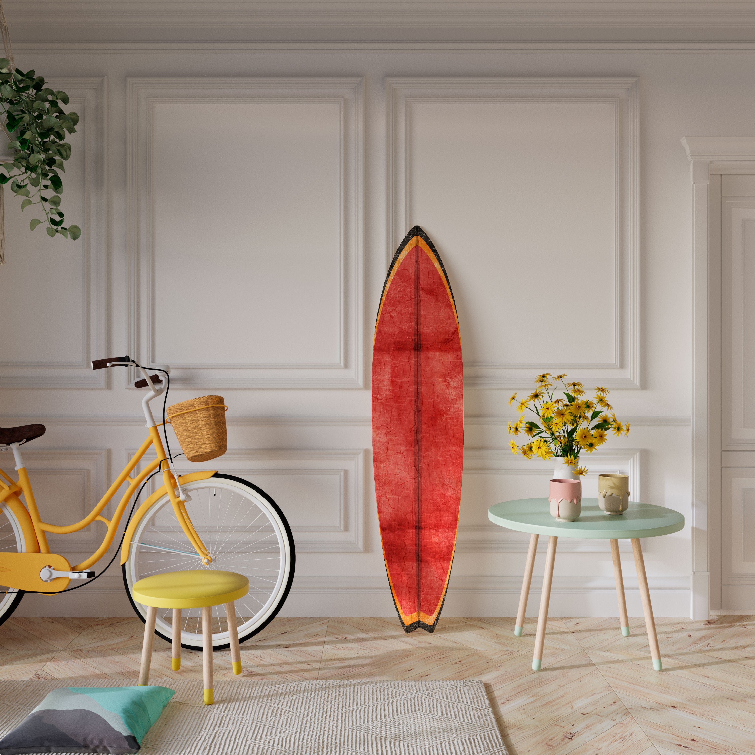 SCARLET EDGE Panel decorativo de tabla de surf