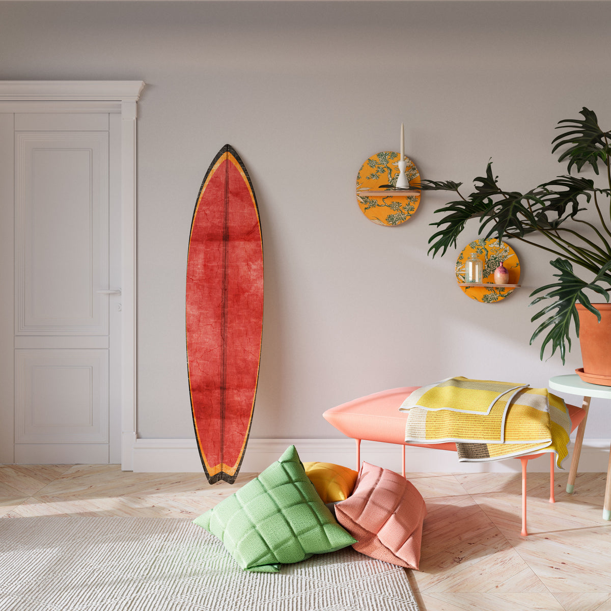 SCARLET EDGE Panel decorativo de tabla de surf