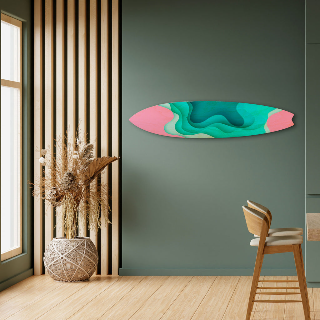 CYANIC ABYSS Panel decorativo de tabla de surf