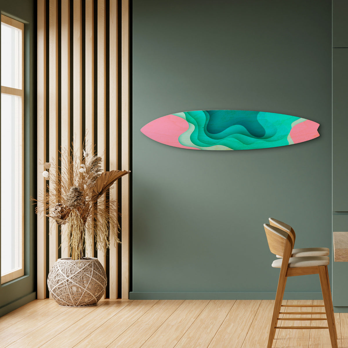 CYANIC ABYSS Panel decorativo de tabla de surf