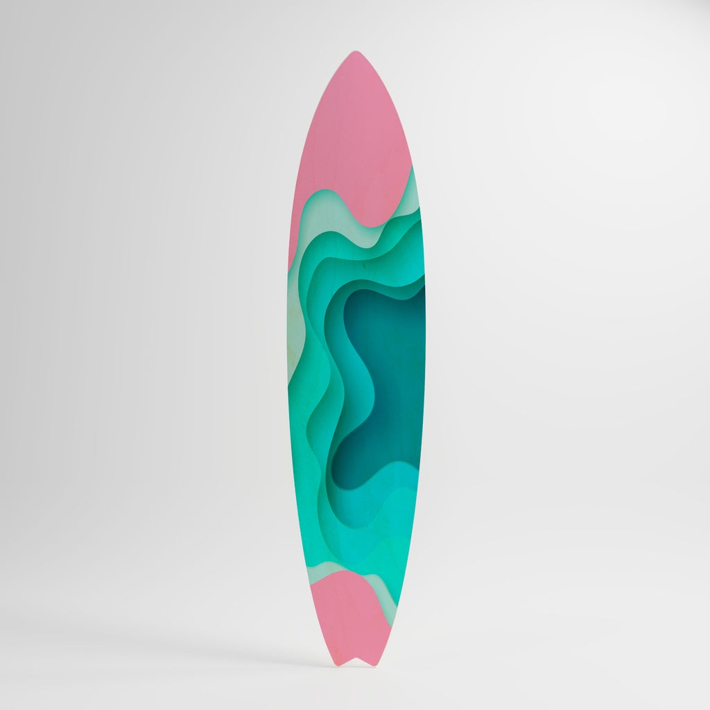 CYANIC ABYSS Panel decorativo de tabla de surf