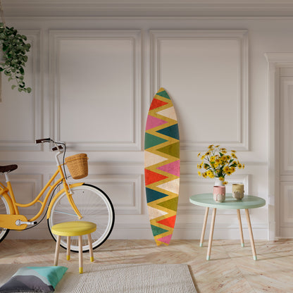 COLORFUL TRIANGLES Panel decorativo de tabla de surf