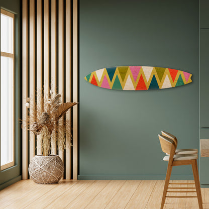 COLORFUL TRIANGLES Panel decorativo de tabla de surf