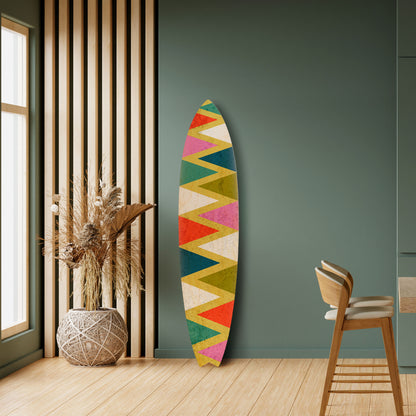 COLORFUL TRIANGLES Panel decorativo de tabla de surf