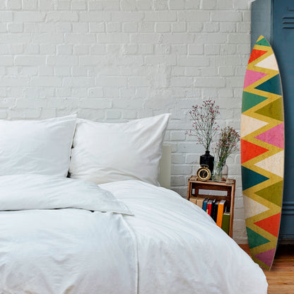 COLORFUL TRIANGLES Panel decorativo de tabla de surf