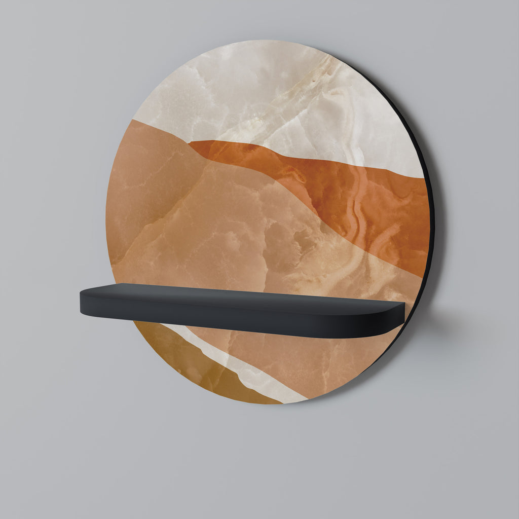 SANDHILLS SPLENDOUR Round Art Shelf In Black Finish