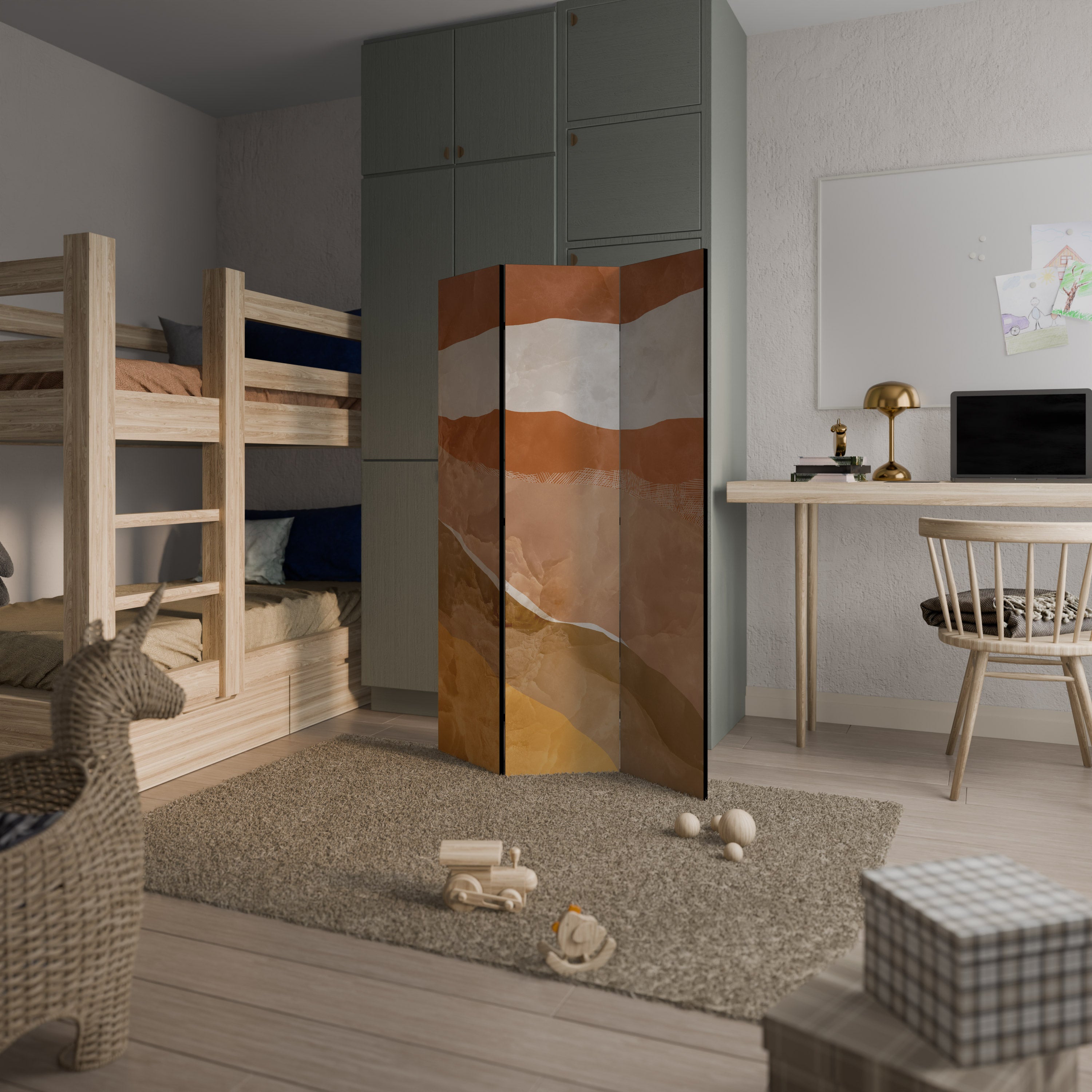 Biombo decorativo de 3 paneles SANDHILLS SPLENDOUR