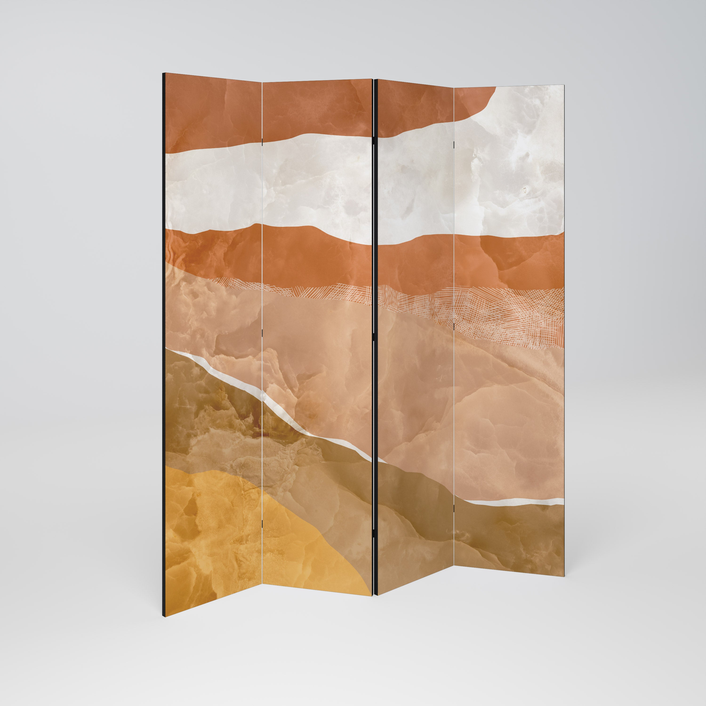 Biombo decorativo de 4 paneles SANDHILLS SPLENDOUR