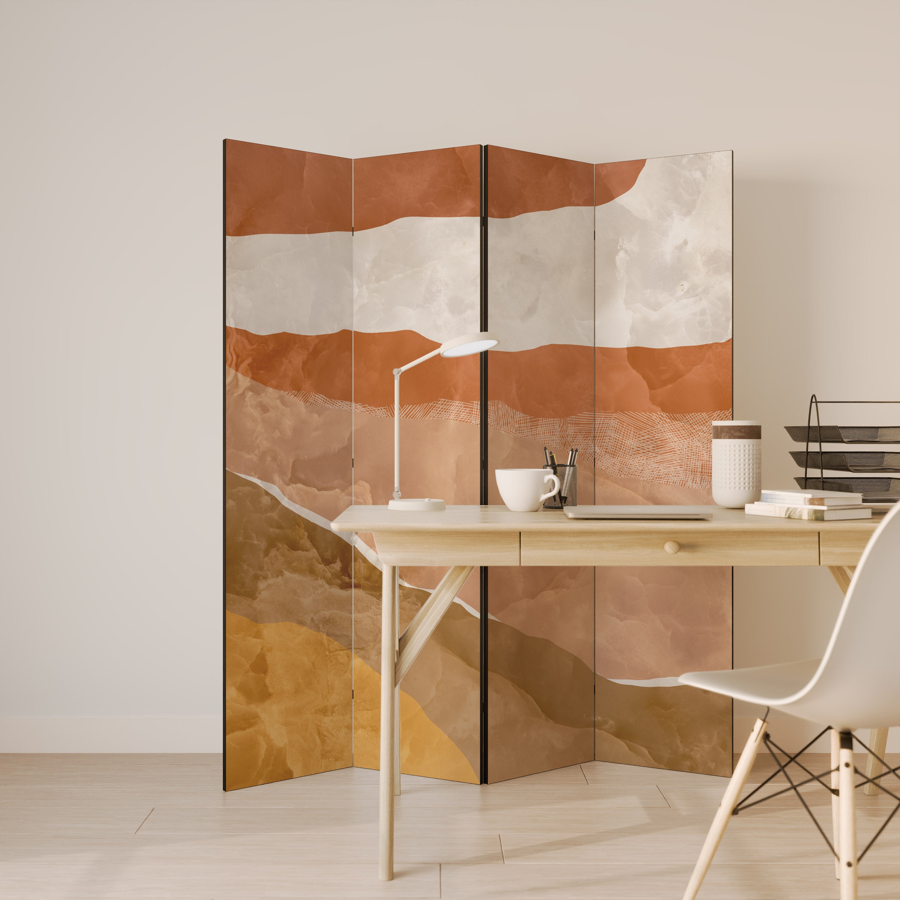 Biombo decorativo de 4 paneles SANDHILLS SPLENDOUR