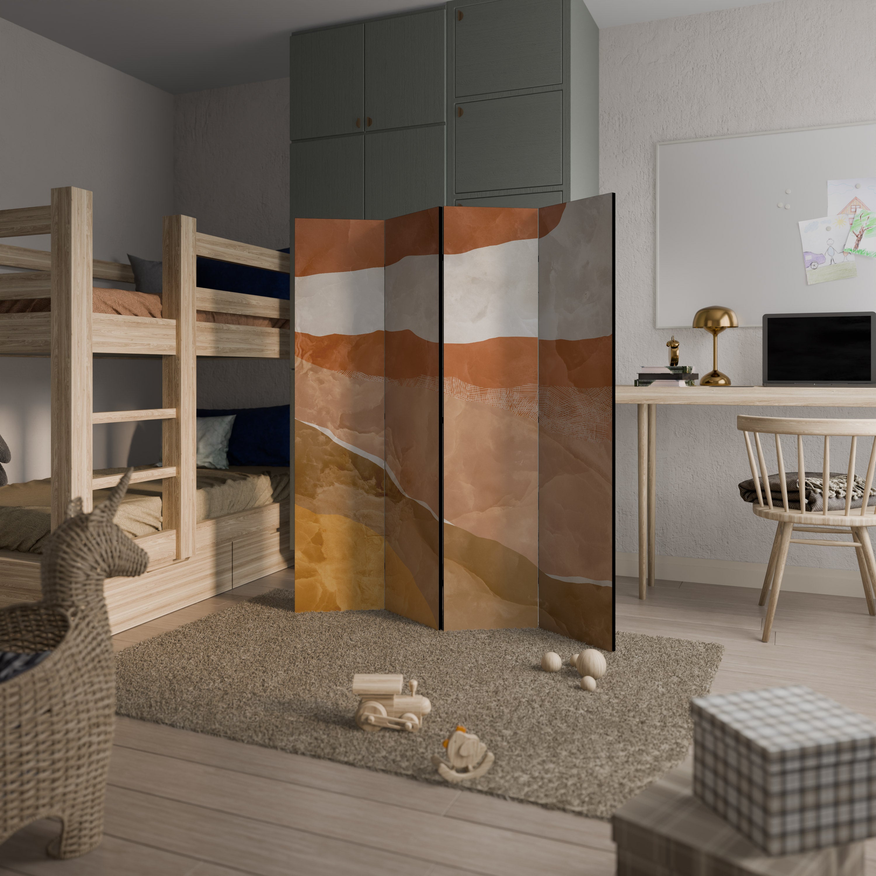 Biombo decorativo de 4 paneles SANDHILLS SPLENDOUR