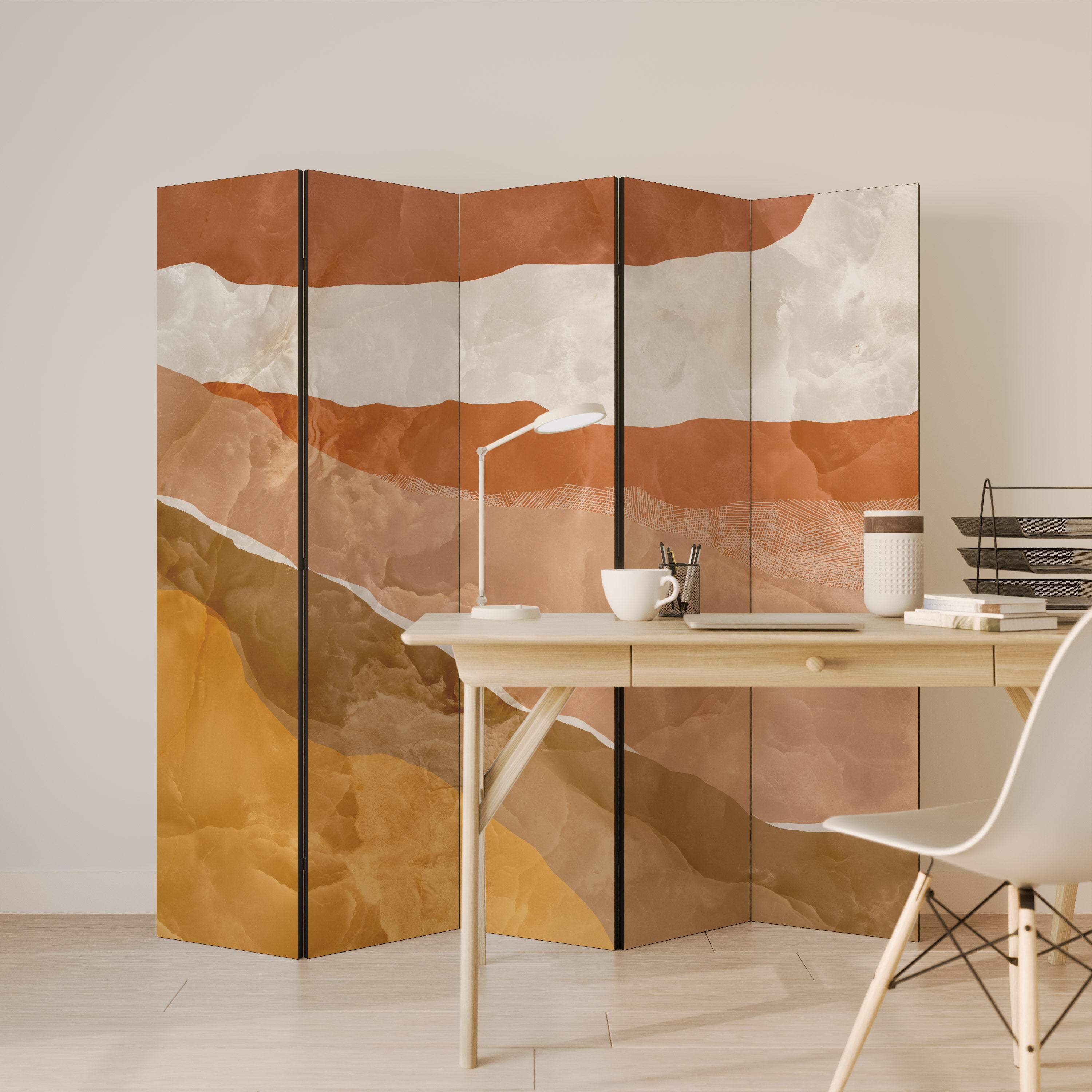 Biombo decorativo de 5 paneles SANDHILLS SPLENDOUR