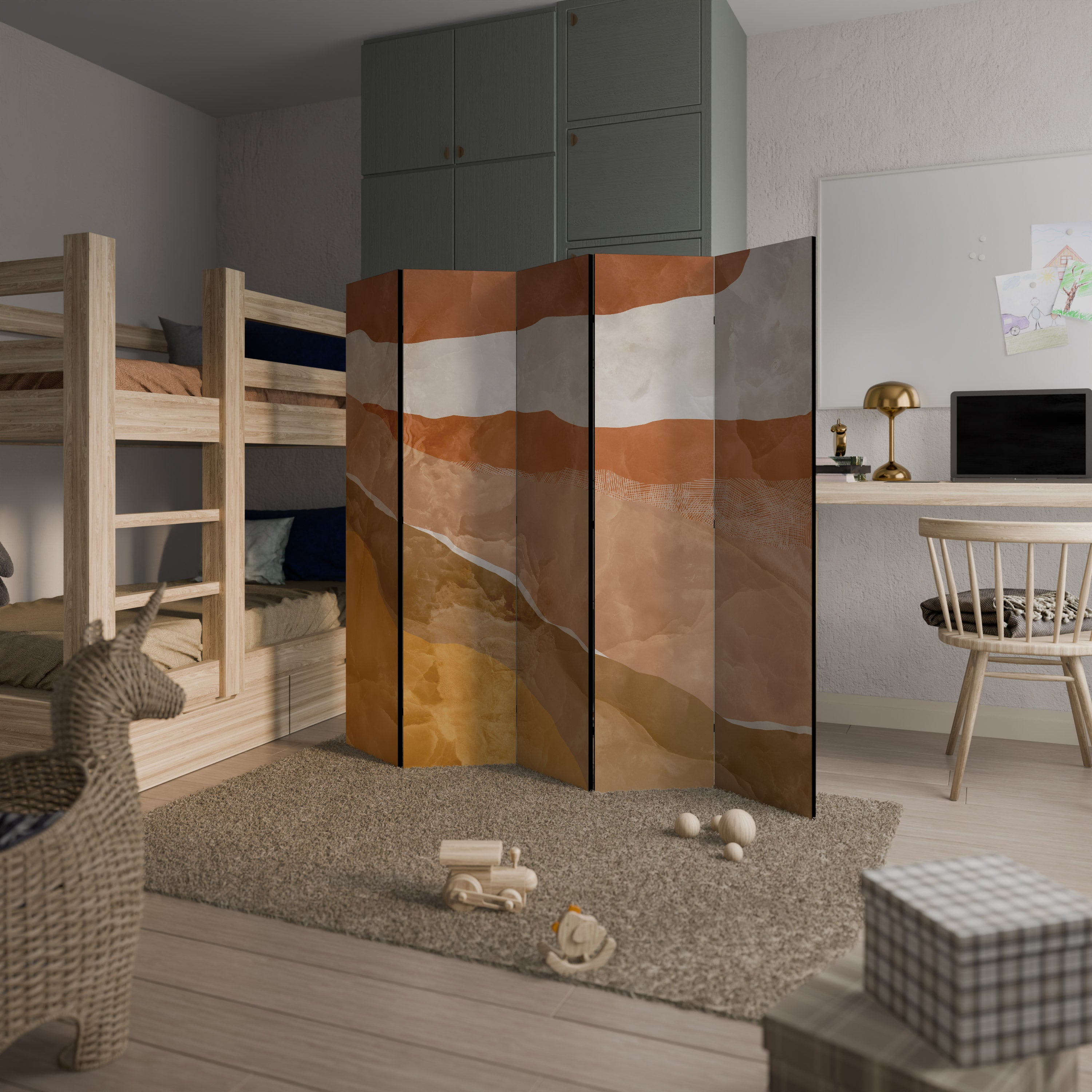 Biombo decorativo de 5 paneles SANDHILLS SPLENDOUR