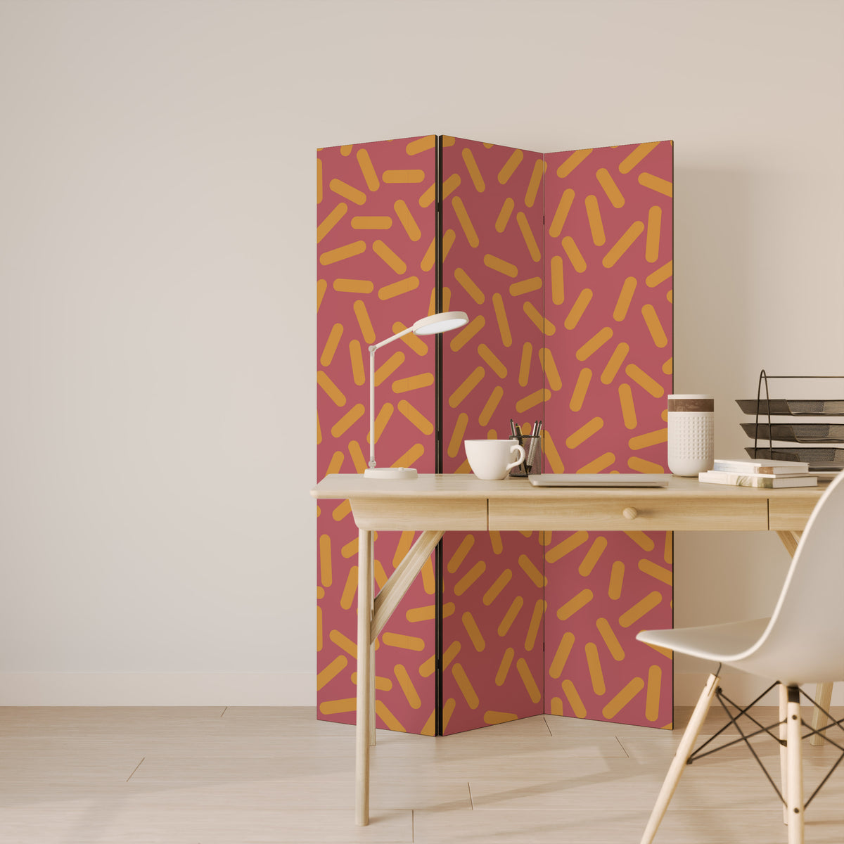 RADIANT STRIPE SYMPHONY Biombo de 3 paneles