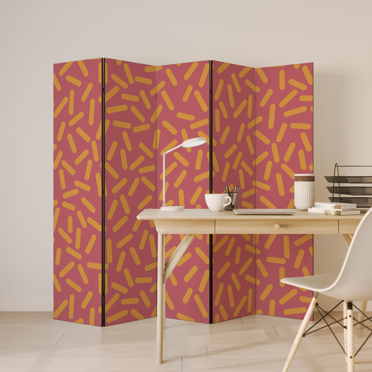 RADIANT STRIPE SYMPHONY Biombo de 5 paneles