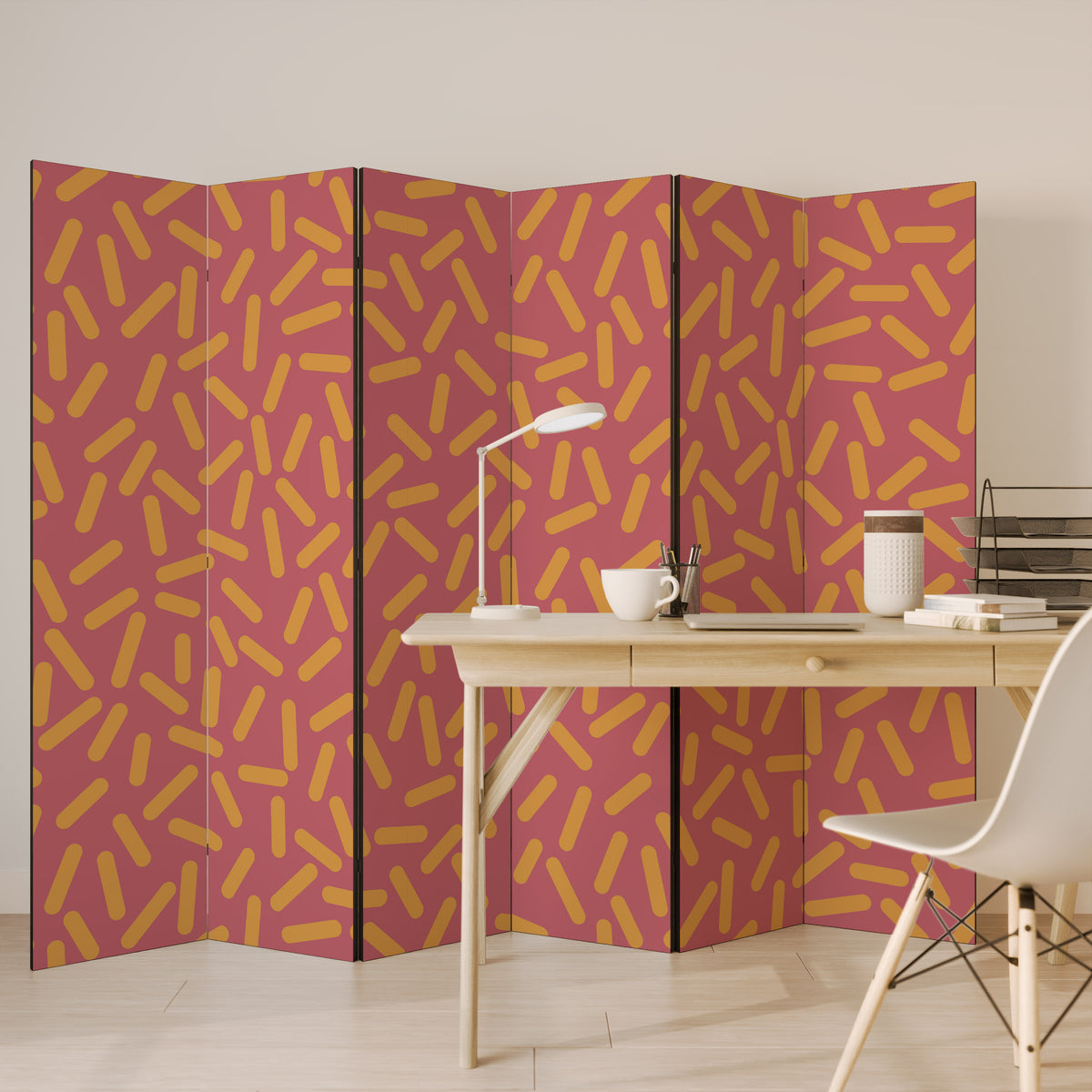 RADIANT STRIPE SYMPHONY Biombo de 6 paneles