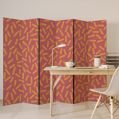 RADIANT STRIPE SYMPHONY Biombo de 6 paneles