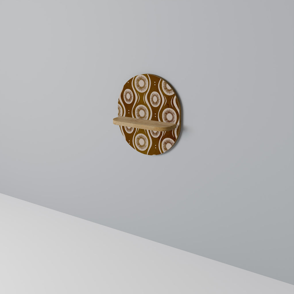 BROWN EYES Oval Art Shelf In Oak Effect