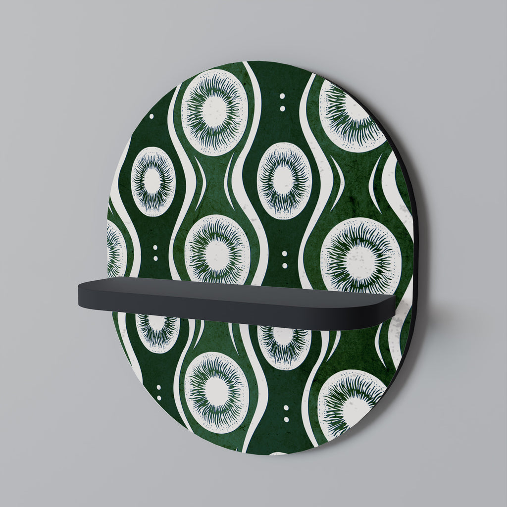 Estantería de arte ovalada GREEN EYES con acabado negro