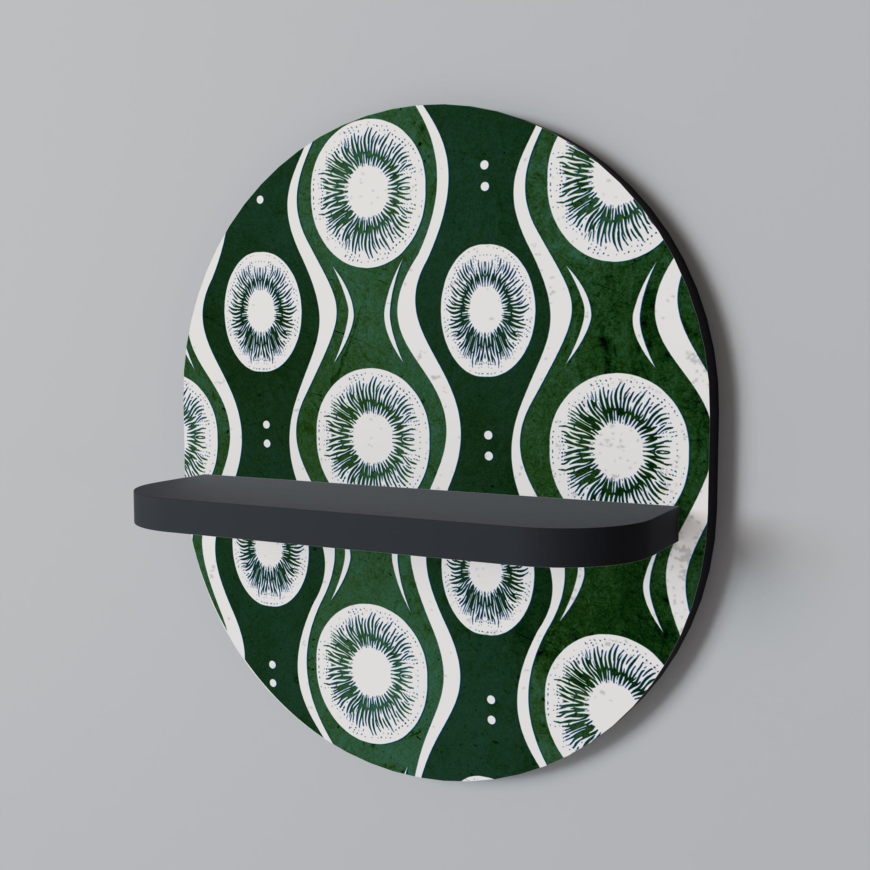 Estantería de arte ovalada GREEN EYES con acabado negro