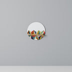 TESSELATE TREASURES Estante Redondo Decorativo en Efecto Roble