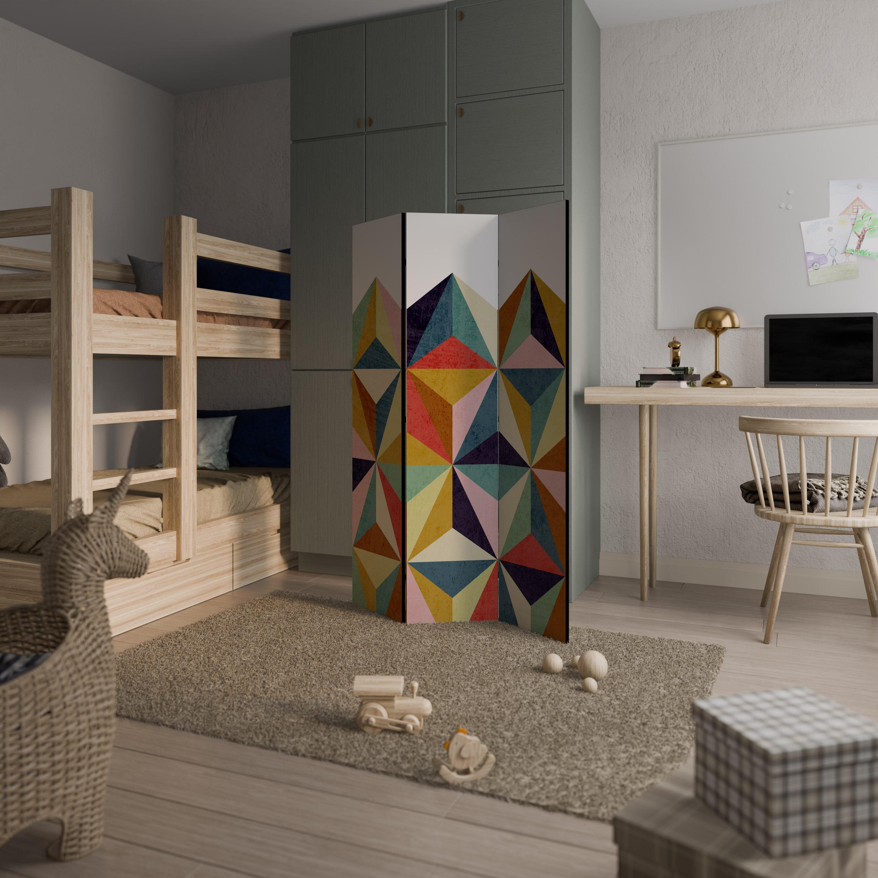 Biombo decorativo de 3 paneles TESSELATE TREASURES