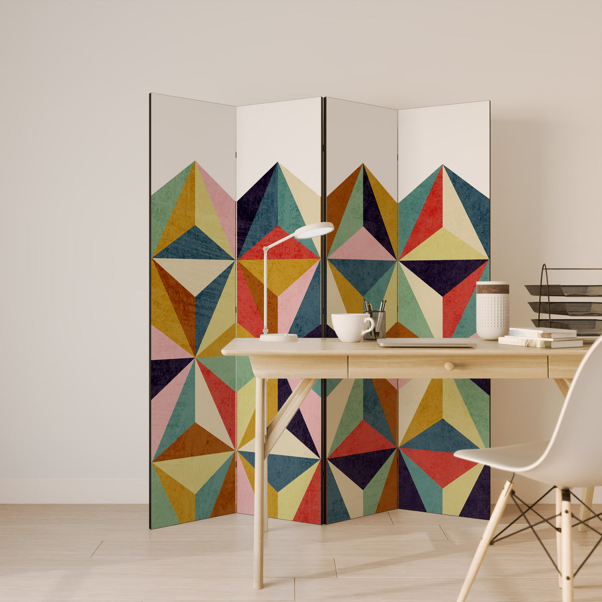 TESSELATE TREASURES Biombo de 4 paneles