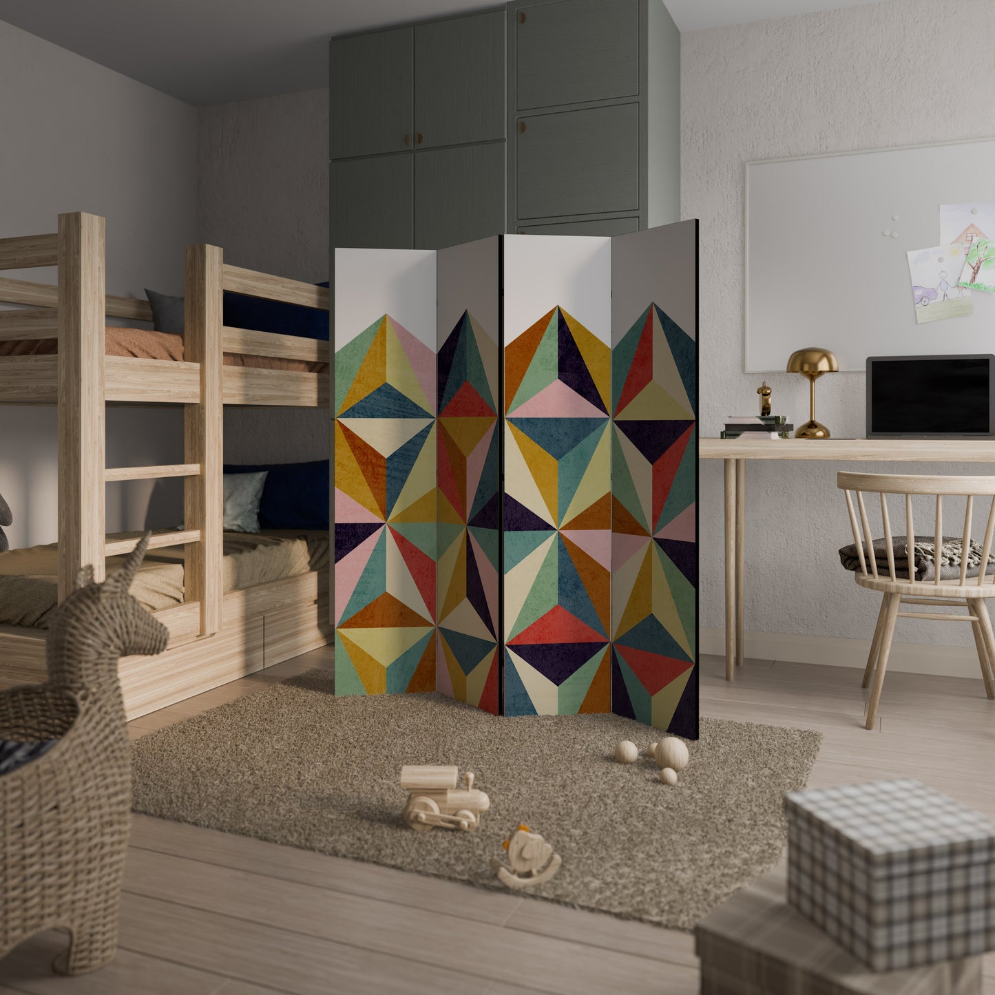 TESSELATE TREASURES Biombo de 4 paneles