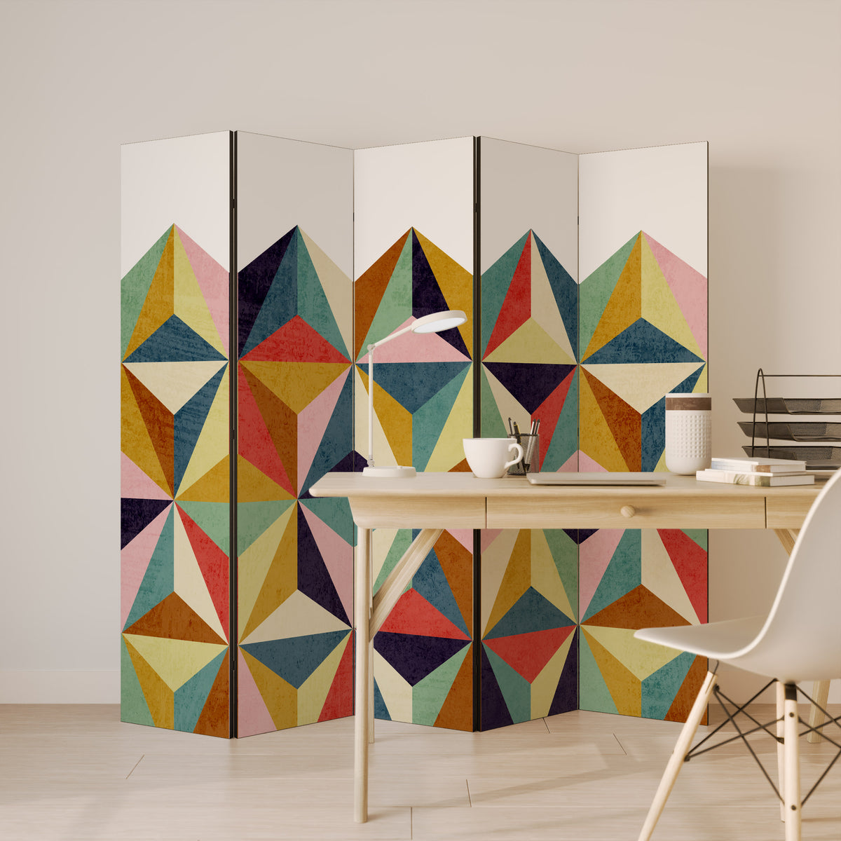 TESSELATE TREASURES Biombo de 5 paneles